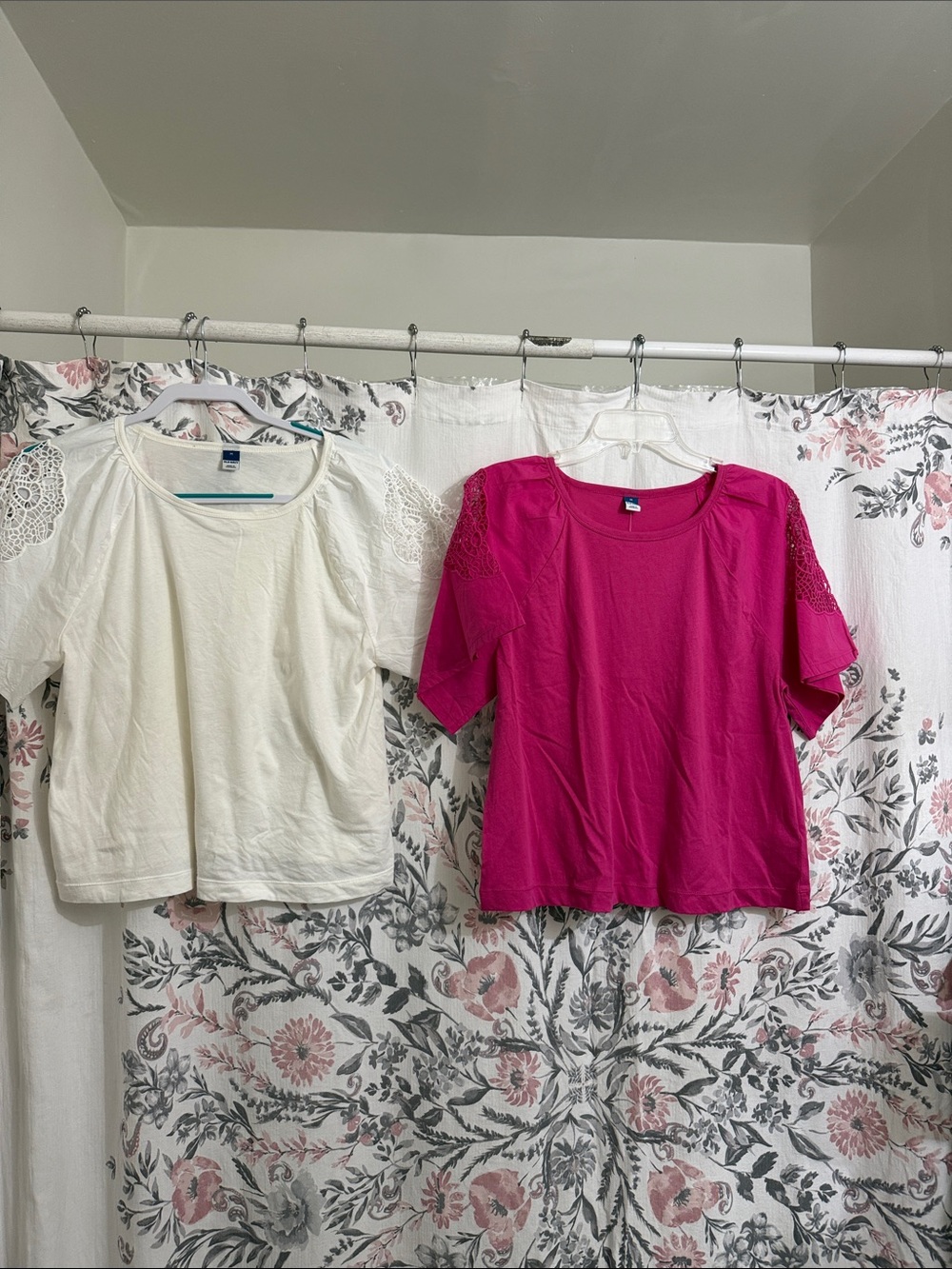 Old Navy Solid Crewneck Crochet detail Tees Bundle